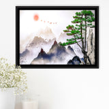 Japan Print Mountain Framed Canvas Prints Wall Art Decor, Framed Picture, Floating Frame