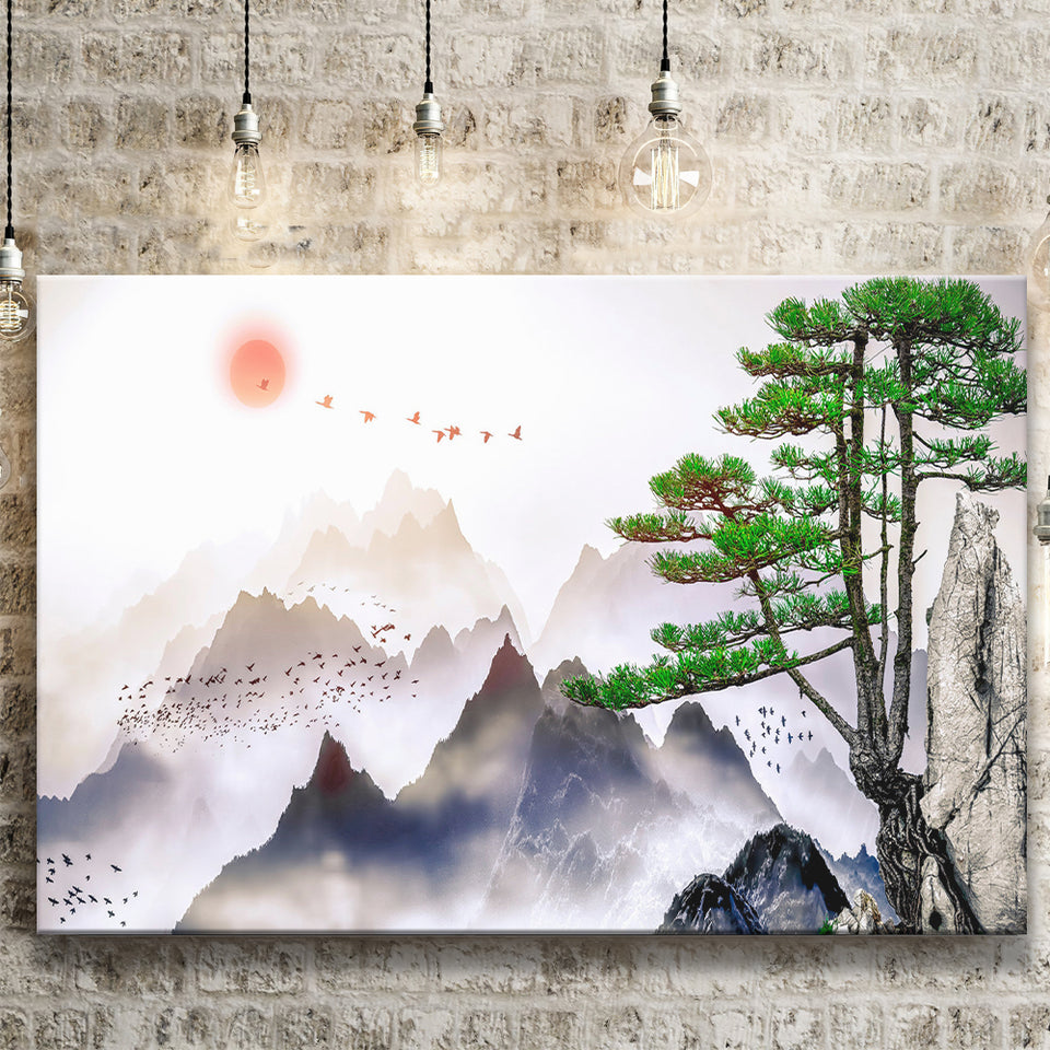 Japan Print Mountain Canvas Prints Wall Art Decor - Painting Canvas,Home Decor, Ready to Hang