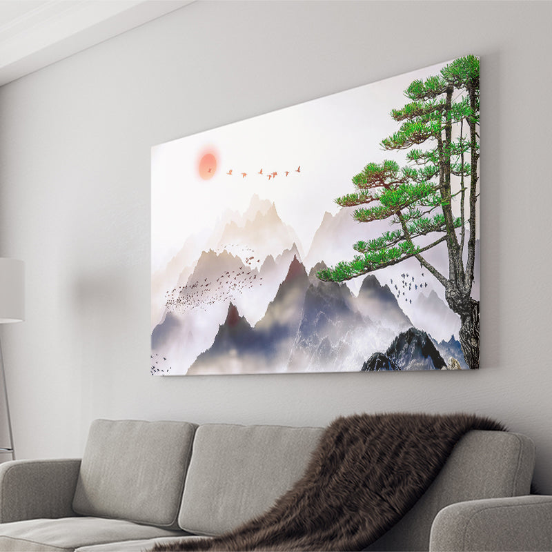 Japanese Mountain Art Print Landscape Canvas Prints Wall Art Home Decor - Painting Canvas, Ready to hang