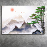 Japanese Mountain Art Print Landscape Canvas Prints Wall Art Home Decor - Painting Canvas, Ready to hang