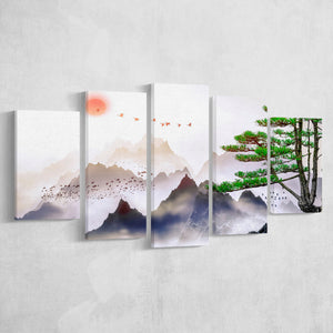 Japanese Mountain Art Print Large Canvas Prints Multi Panels Wall Art Prints Home Decor