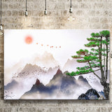 Japanese Mountain Art Print Landscape Canvas Prints Wall Art Home Decor - Painting Canvas, Ready to hang