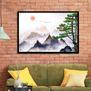 Japanese Mountain Art Print Framed Art Prints Wall Decor - Painting Art,Framed Picture,For Sale, Ready to hang