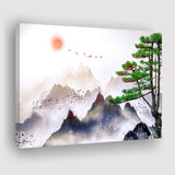 Japanese Mountain Art Print Landscape Canvas Prints Wall Art Home Decor - Painting Canvas, Ready to hang