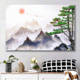 Japanese Mountain Art Print Landscape Canvas Prints Wall Art Home Decor - Painting Canvas, Ready to hang
