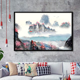 Japanese Sakura Canvas Landscape Framed Art Prints Wall Decor - Painting Art,Framed Picture,For Sale, Ready to hang