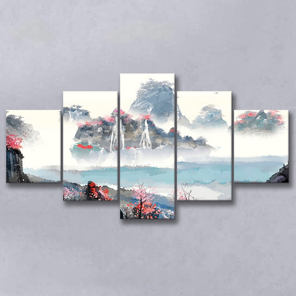Japanese Sakura Canvas Landscape Large Canvas Prints Multi Panels Wall Art Prints Home Decor