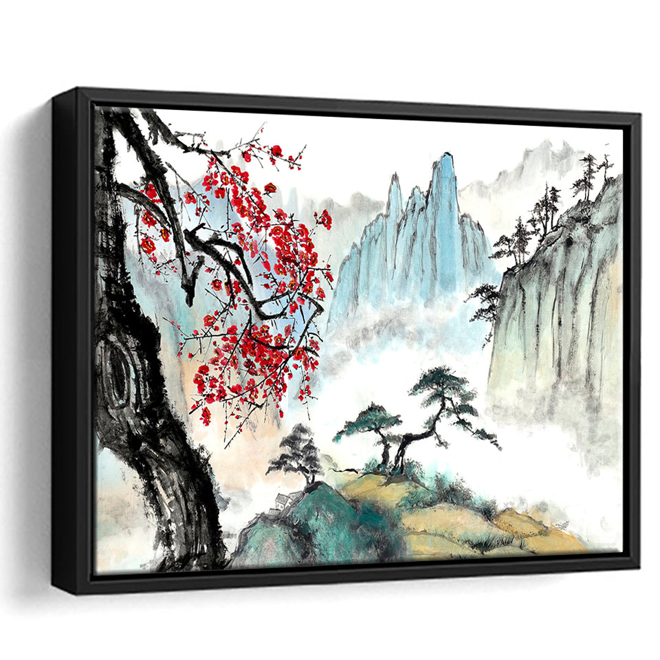Japanese Canvas Large Japanese Framed Canvas Prints Wall Art Home Decor - Painting Canvas, Black Frame, Framed Picture
