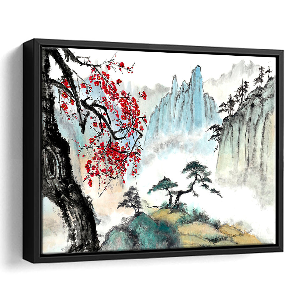 Japanese Canvas Framed Canvas Prints Wall Art Decor, Framed Picture, Floating Frame