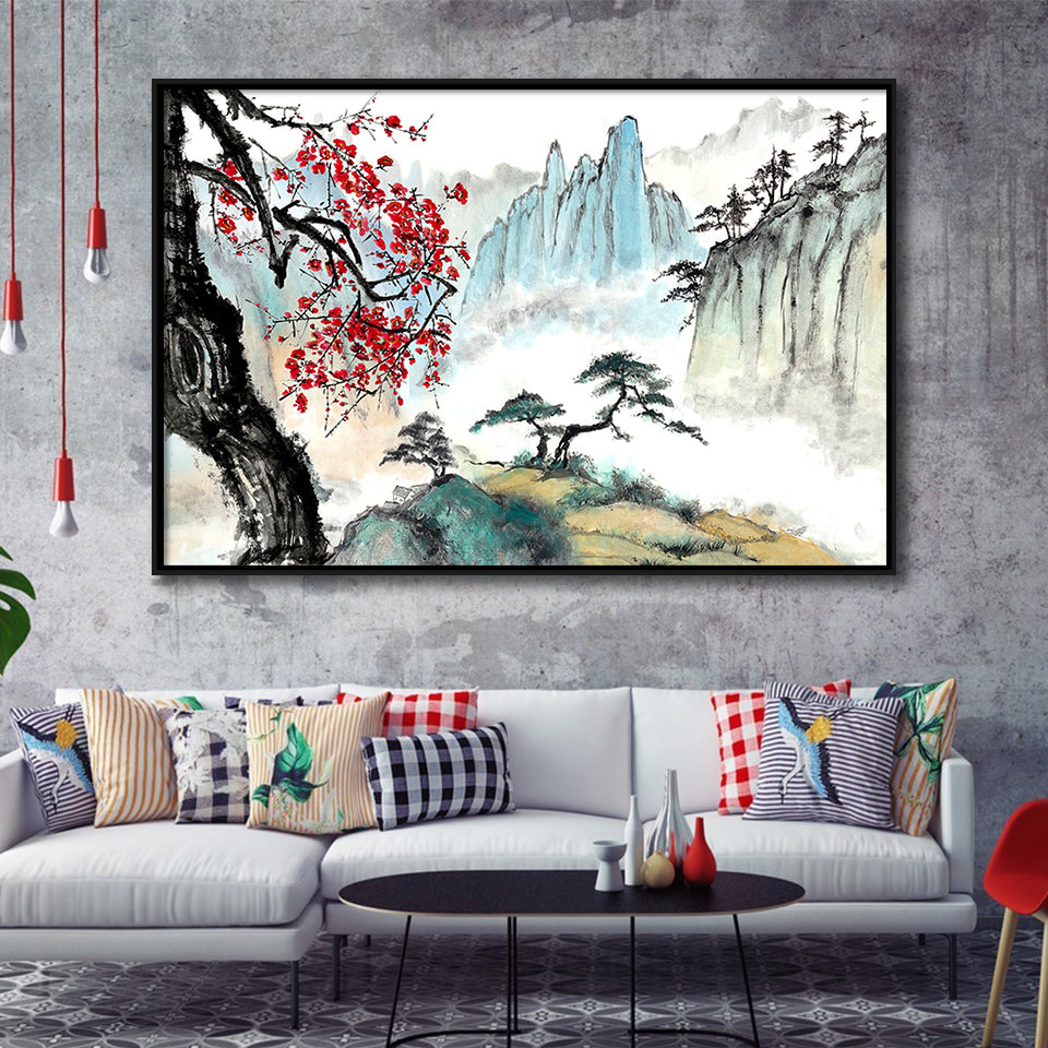 Japanese Canvas Framed Canvas Prints Wall Art Decor, Framed Picture, Floating Frame