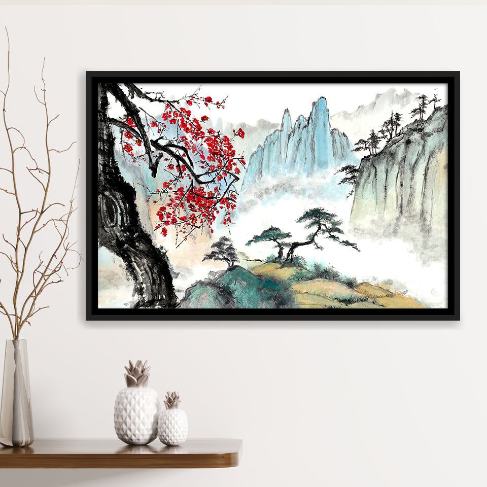 Japanese Canvas Framed Canvas Prints Wall Art Decor, Framed Picture, Floating Frame