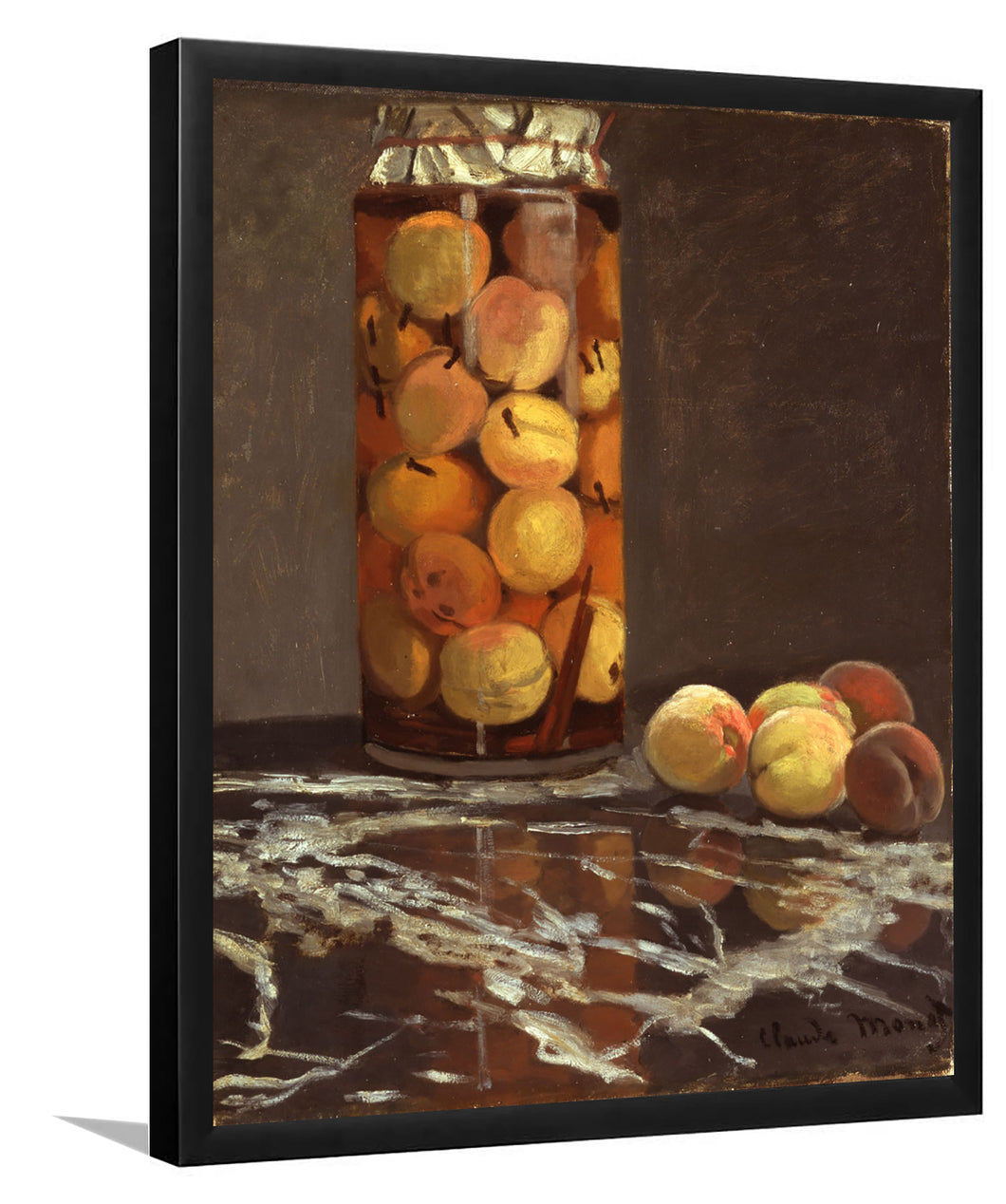 Jar Of Peaches By Claude Monet-Art Print,Frame Art,Plexiglass Cover