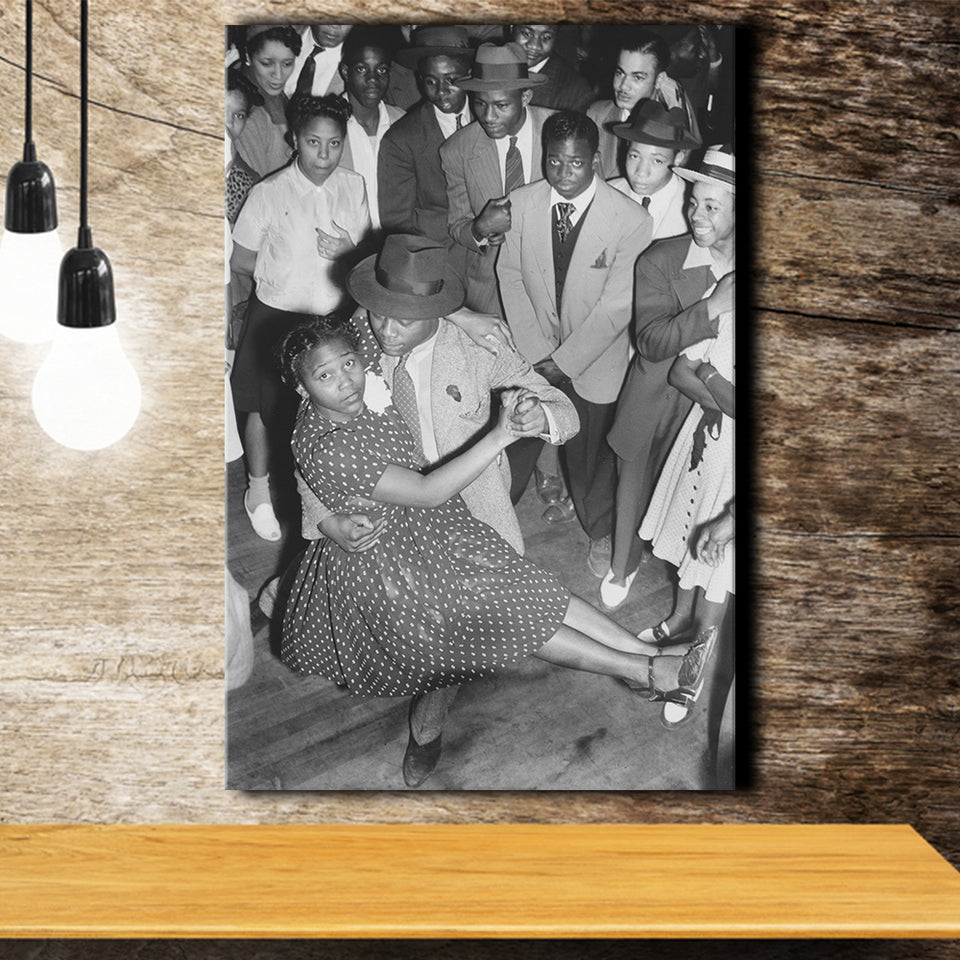 Jazz Dancers Black And White Print, Jazz Music Canvas Prints Wall Art Home Decor
