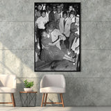Jazz Dancers Black And White Print, Jazz Music Framed Canvas Prints Wall Art Home Decor, Floating Frame