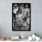 Jazz Dancers Black And White Print, Jazz Music Framed Canvas Prints Wall Art Home Decor, Floating Frame