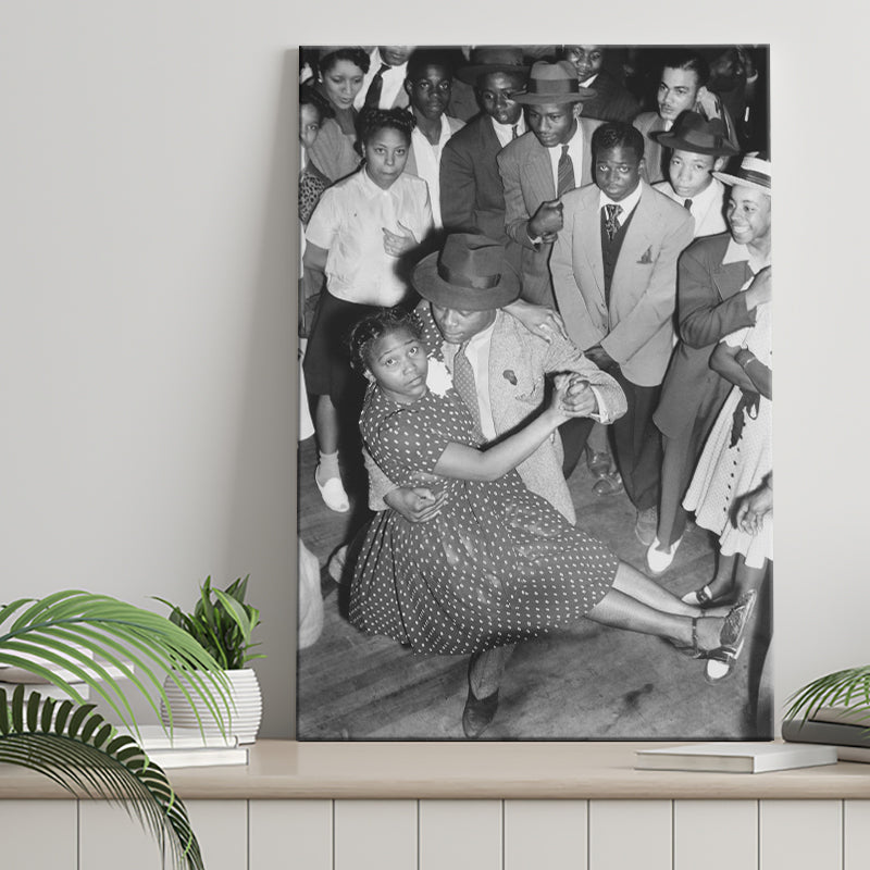 Jazz Dancers Black And White Print, Jazz Music Canvas Prints Wall Art Home Decor
