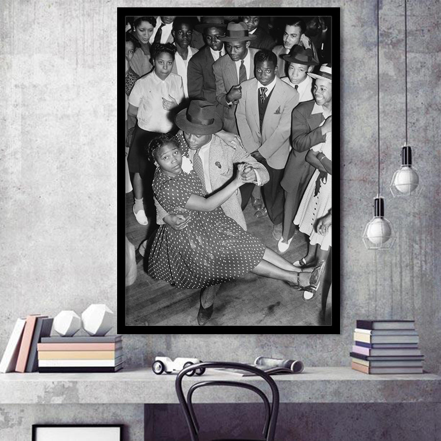 Jazz Dancers Black And White Print, Jazz Music Framed Art Print Wall Art Decor,Framed Picture