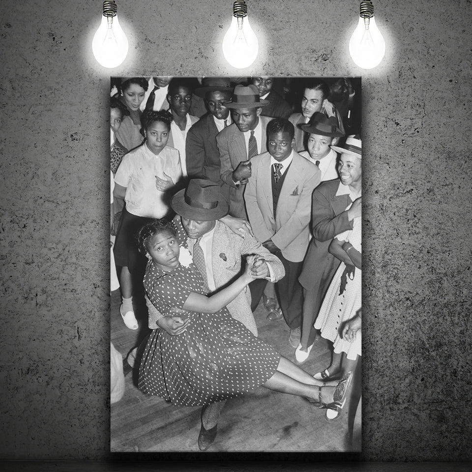Jazz Dancers Black And White Print, Jazz Music Canvas Prints Wall Art Home Decor