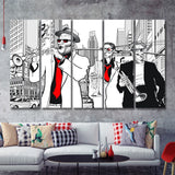 Jazz Music 5 Piece Canvas Prints Wall Art - Painting Prints, Wall Decor,Multi Panels