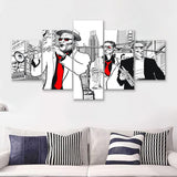 Jazz Music 5 Piece Canvas Prints Wall Art - Painting Prints, Wall Decor,Multi Panel