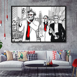 Jazz Music Framed Canvas Prints Wall Art - Painting Prints, Wall Decor, Floating Frame