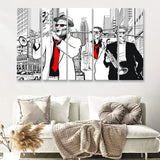 Jazz Music 5 Piece Canvas Prints Wall Art - Painting Prints, Wall Decor,Multi Panels
