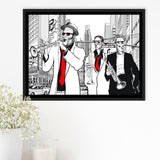 Jazz Music Framed Canvas Prints Wall Art - Painting Prints, Wall Decor, Floating Frame