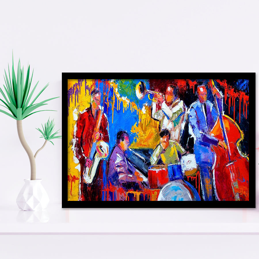 Jazz Music Painting, African Jazz, Music Room Framed Art Prints, Wall Art,Home Decor,Framed Picture