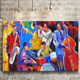 Jazz Music Painting, African Jazz, Music Room Canvas Prints Wall Art Home Decor