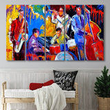 Jazz Music Painting, African Jazz, Music Room Larger Canvas Art, 5 Piece Canvas Prints Wall Art Decor