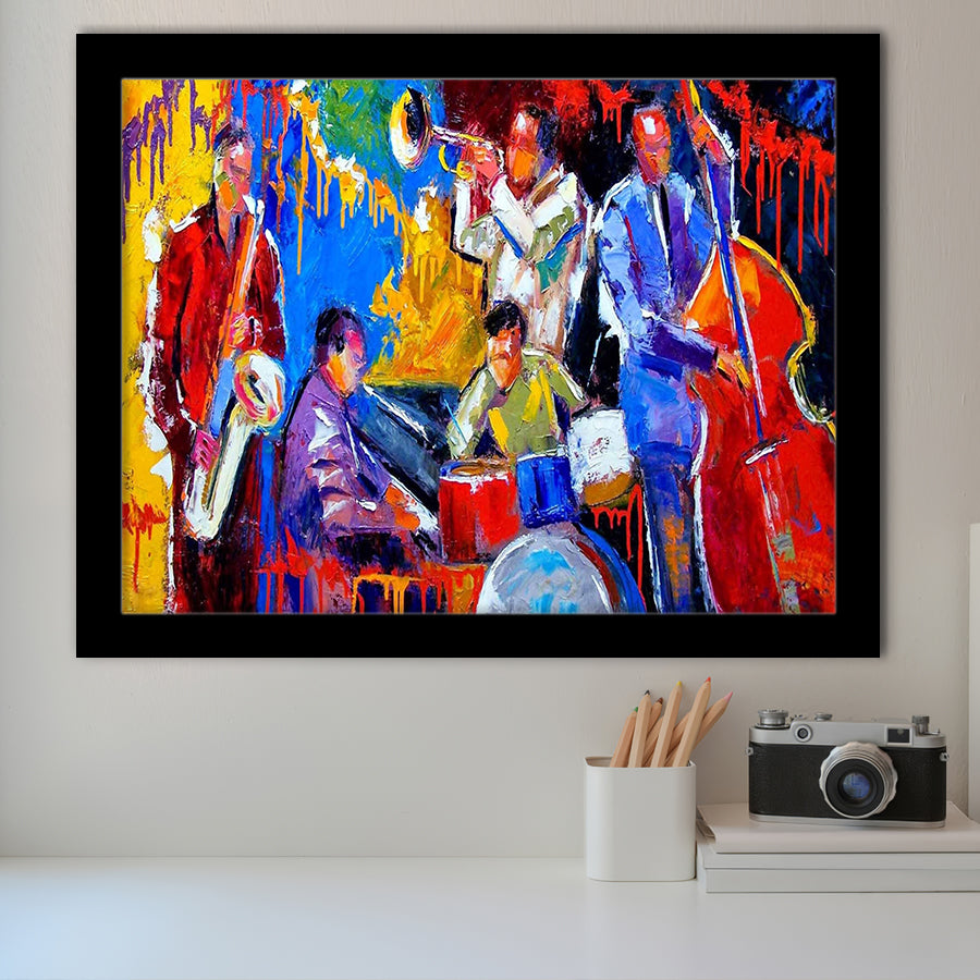 Jazz Music Painting, African Jazz, Music Room Framed Art Prints, Wall Art,Home Decor,Framed Picture