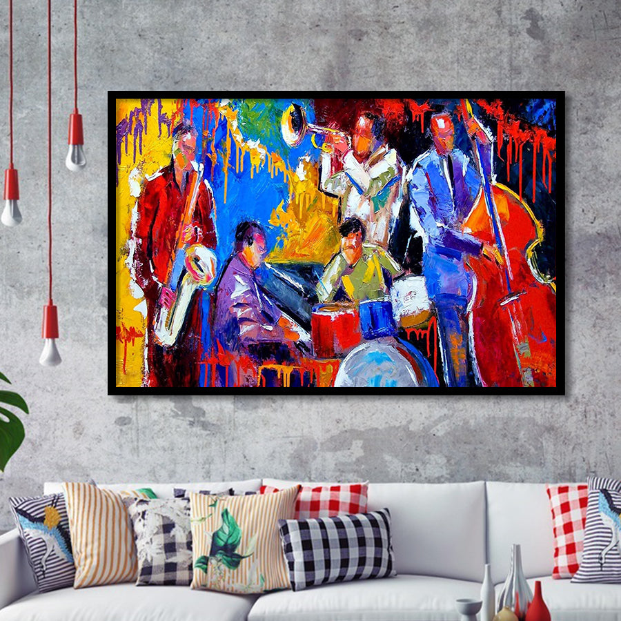 Jazz Music Painting, African Jazz, Music Room Framed Art Prints, Wall Art,Home Decor,Framed Picture