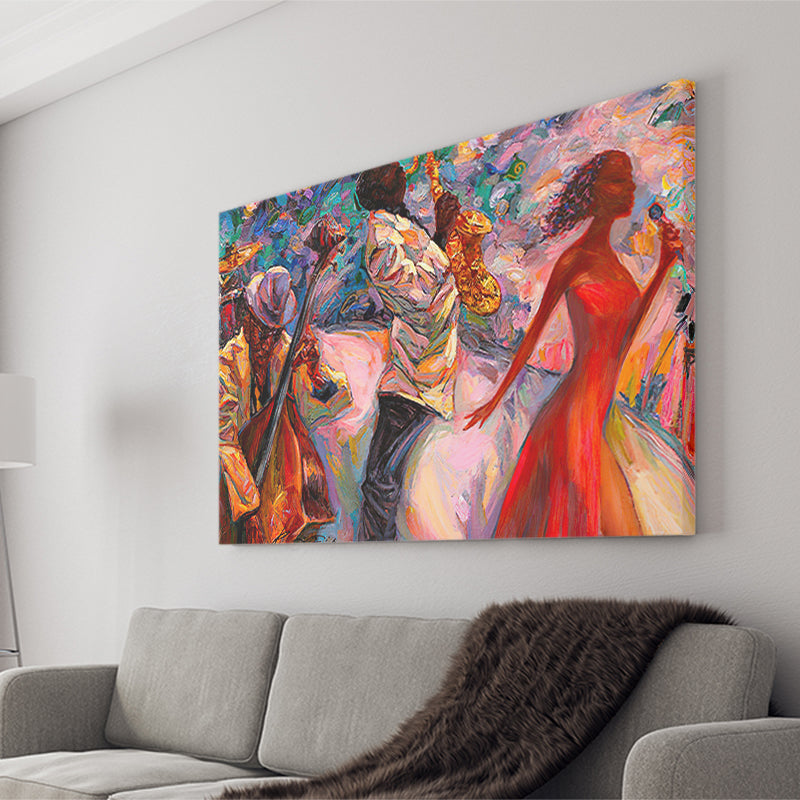 Jazz Band Music Abstract Canvas Prints Wall Art - Painting Canvas, Home Wall Decor, For Sale, Painting Prints