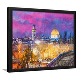 Jerusalem Israel Old City Western Wall City Art Watercolor Framed Art Prints Wall Art Decor,Framed Picture