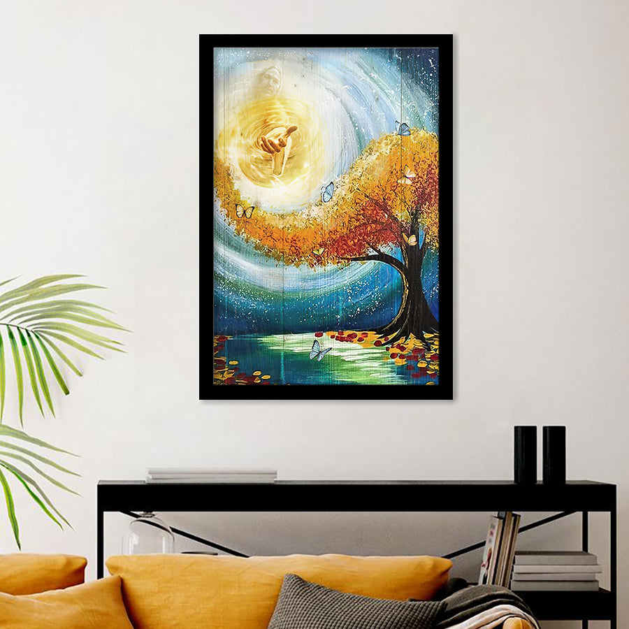 Jesus And Beautiful Tree Take His Hand Framed Art Prints - Framed Painting, Painting Art, Prints for Sale,Wall Art,Wall Decor