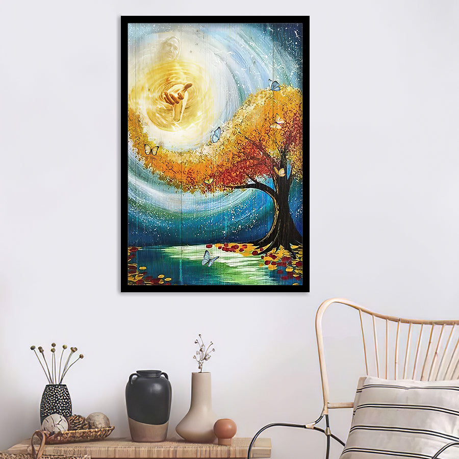 Jesus And Beautiful Tree Take His Hand Framed Art Prints - Framed Painting, Painting Art, Prints for Sale,Wall Art,Wall Decor