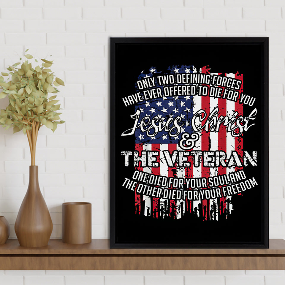Jesus Christ And The Veteran Canvas Prints Wall Art - Painting Canvas, Wall Decor 