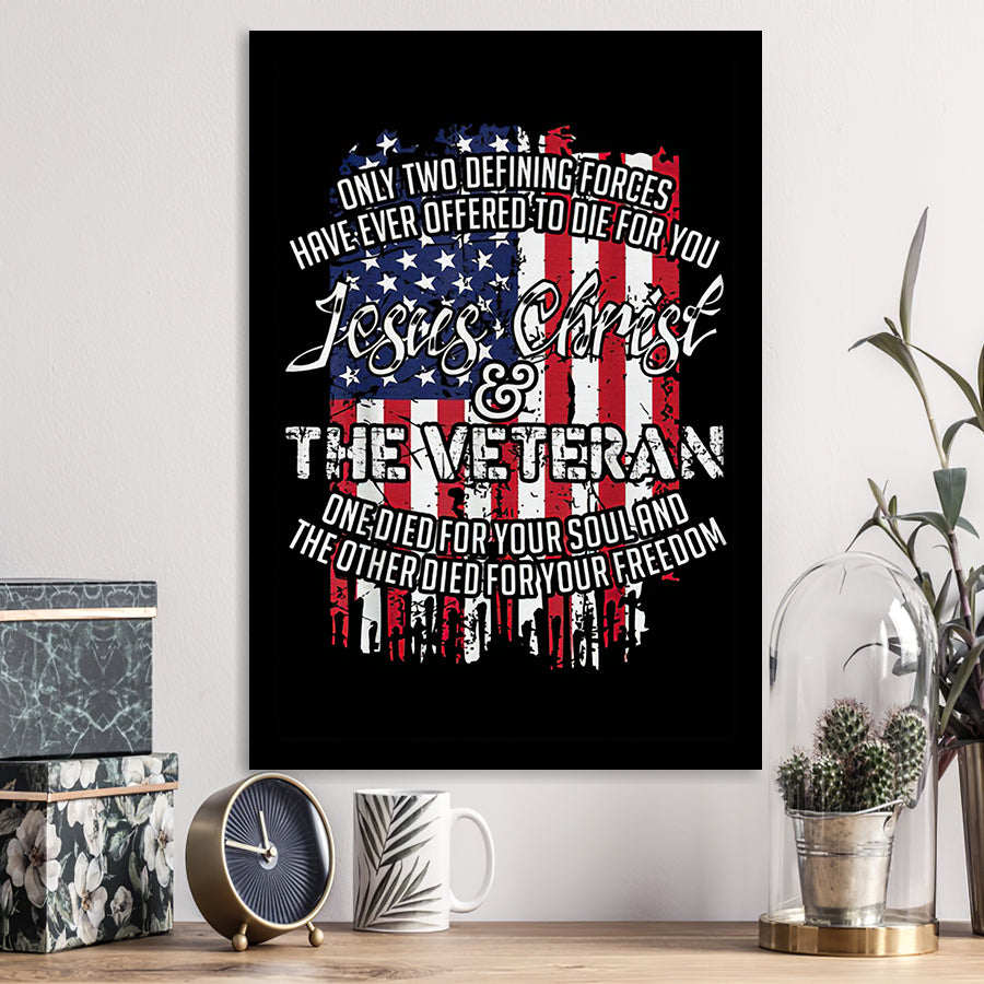 Jesus Christ And The Veteran Framed Art Prints Wall Decor - Painting Prints, Veteran Gift