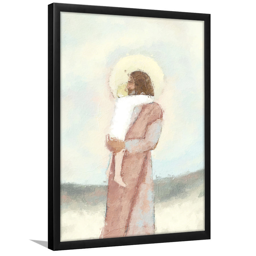Jesus Christ Holding Child Childrens Nursery Baby Framed Art Prints Wall Decor - Painting Prints, Wall Art, Framed Picture