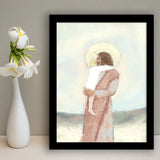 Jesus Christ Holding Child Childrens Nursery Baby Framed Art Prints Wall Decor - Painting Prints, Wall Art, Framed Picture