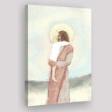 Jesus Christ Holding Child Childrens Nursery Baby Canvas Prints Wall Art - Painting Canvas, Art Prints, Wall Decor