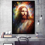 Jesus Christ Portrait Mixed Color Painting, Painting Art, Framed Art Prints Wall Decor