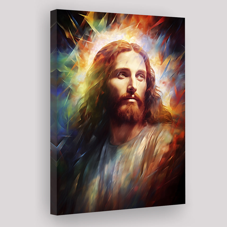 Jesus Christ Portrait Mixed Color Painting, Painting Art, Canvas Prints Wall Art Home Decor