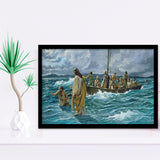 Jesus Christ Walking On Water Framed Art Prints Wall Art Decor - Painting Prints, Framed Picture