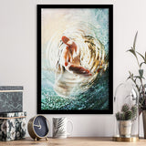 Jesus Give Me Your Hand Water Ocean Framed Art Print Wall Decor - Painting Art,Framed Picture,Wall Art