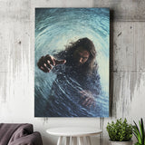 Jesus Give Me Your Hand Water Ocean V2 Canvas Prints Wall Art, Home Living Room Decor, Large Canvas