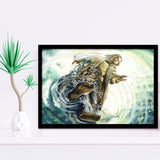 Jesus Give Me Your Hand Water Ocean Watercolor Painting, Framed Art Prints Wall Art Home Decor, Ready to Hang