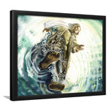 Jesus Give Me Your Hand Water Ocean Watercolor Painting, Framed Art Prints Wall Art Home Decor, Ready to Hang