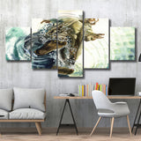 Jesus Give Me Your Hand Water Ocean Watercolor Painting, Multi Panels, 5 Pieces, Canvas Prints Wall Art Home Decor