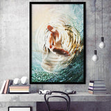 Jesus Give Me Your Hand Water Ocean Framed Art Print Wall Decor - Painting Art,Framed Picture,Wall Art